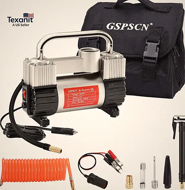 6X Faster Inflation Tire Inflator Heavy Duty Double Cylinders with Portable Bag
