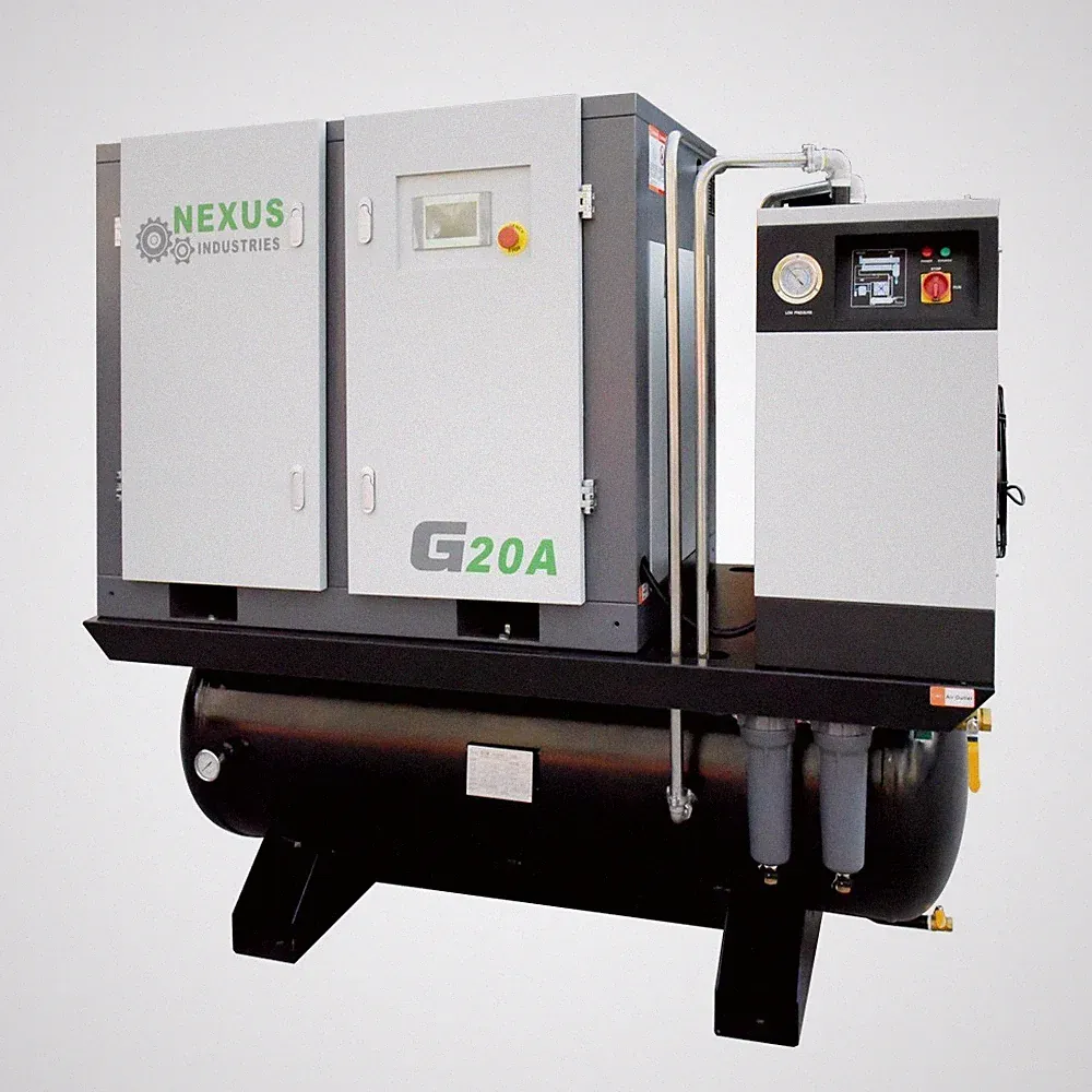 72CFM 20HP Industrial Rotary Screw Air Compressor With 93Gal Tank & Dryer 460V C