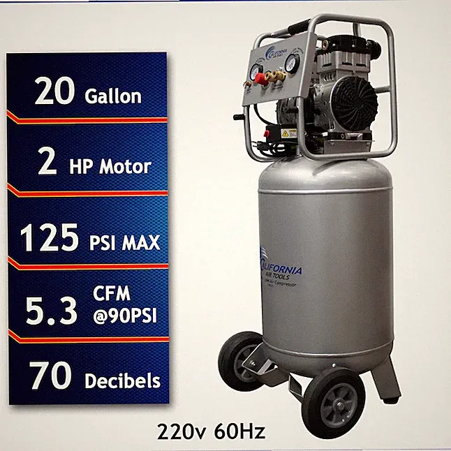 California Air Tools 20-Gallon Portable Electric 125 PSI Vertical Air Compressor