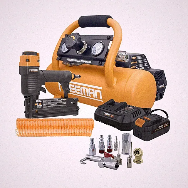 Freeman PE1GCCK 20V Cordless 1 Gallon Air Compressor with 3-in-1 Pneumatic Fi...