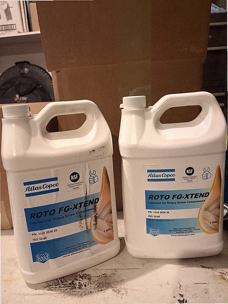 Roto FG Xtend Atlas Copco Food Grade Air Compressor Oil 1 gal p.n. 1310 2036 20