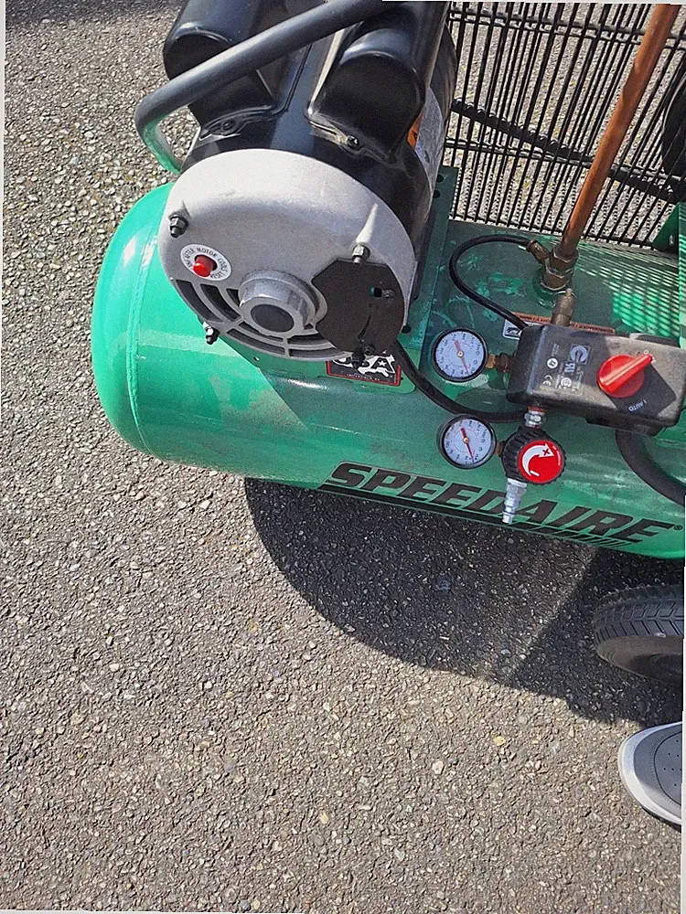 Speedaire 20 Gallon Horizontal Portable Air Compressor with Hose & Blow Gun